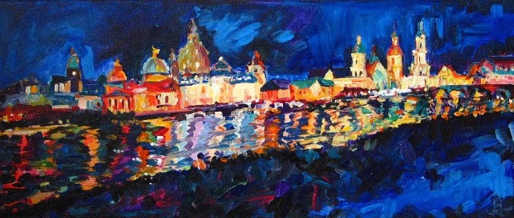 Dresden bei Nacht II (30x70)