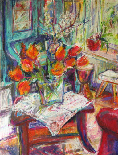 Interieur mit Tulpen