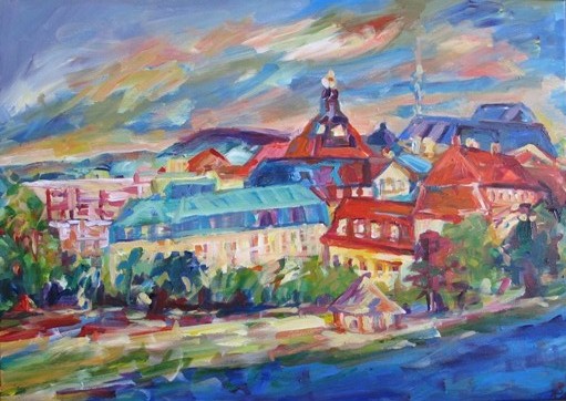 Die Dächer der Neustadt (50x70)